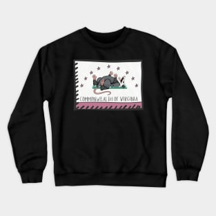 Funny Possum - Commonwealth of Virginia Flag Crewneck Sweatshirt